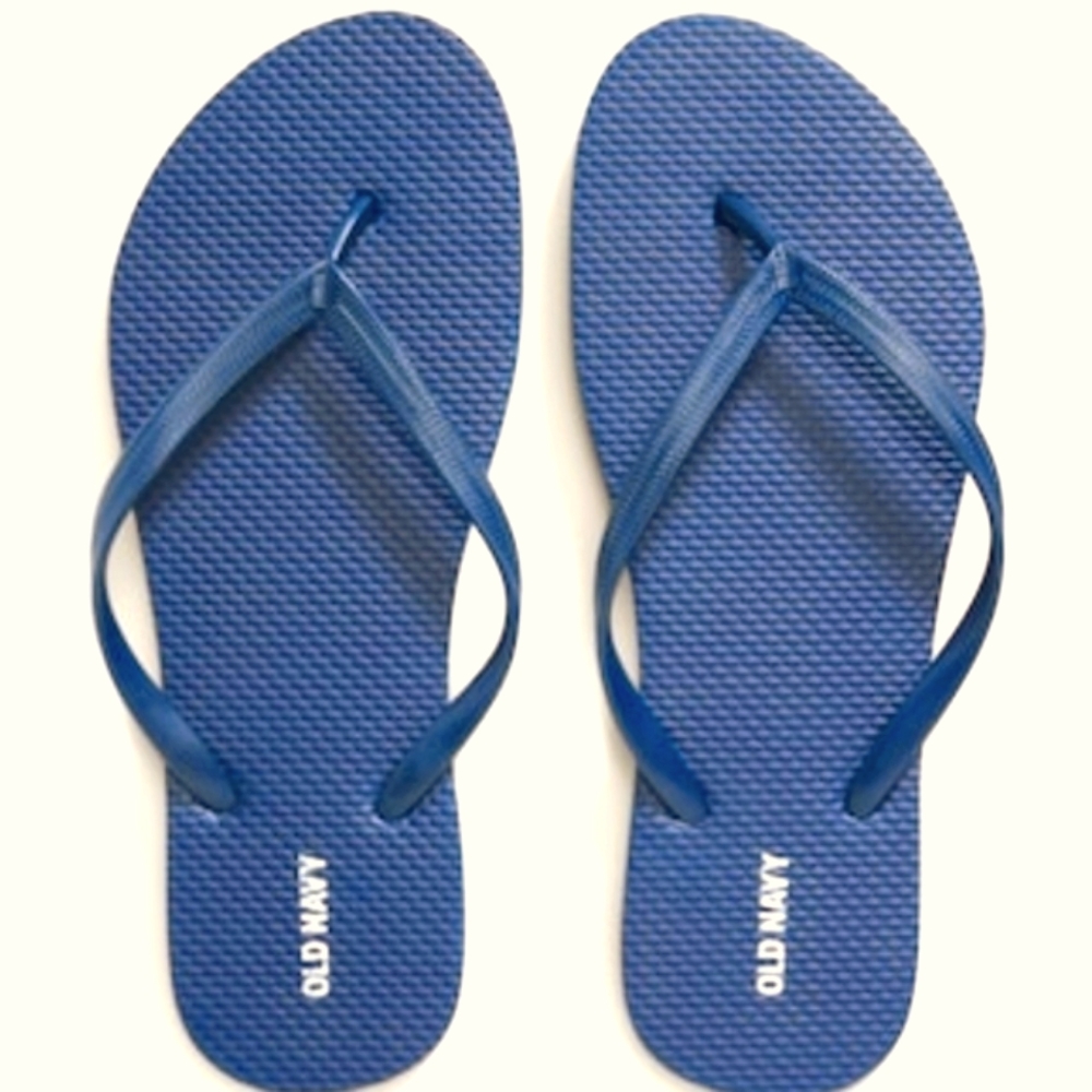 2 pairs of Old Navy Women Flip-flops, size 11,  Navy blue and bright white
